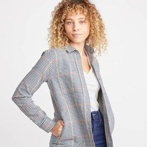 NWOT Marine Layer Tamara Overshirt Plaid Flannel Over Shirt Organic Cotton